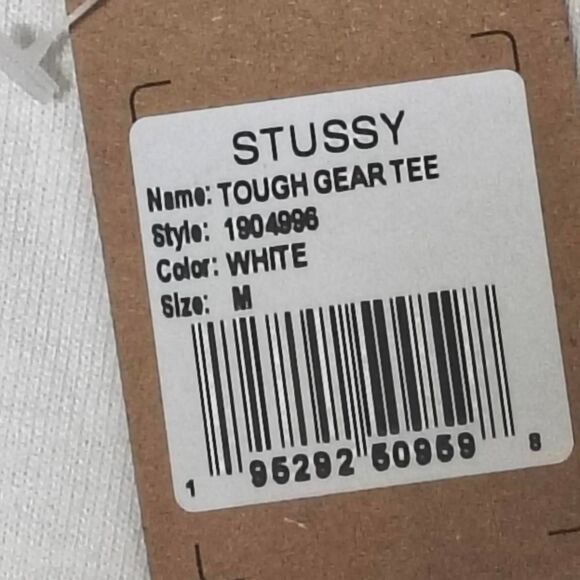 Stüssy “Tough Gear” Tee – White – Size M – New With Tags - Picture 3 of 5